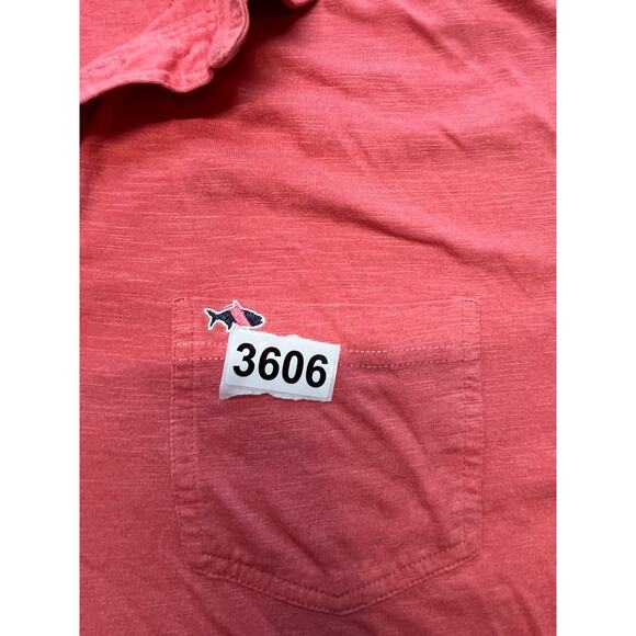 Fish Hippie Striped Red & White Striped Short Sleeve Polo Mens Large‎ Pocket - Picture 5 of 5